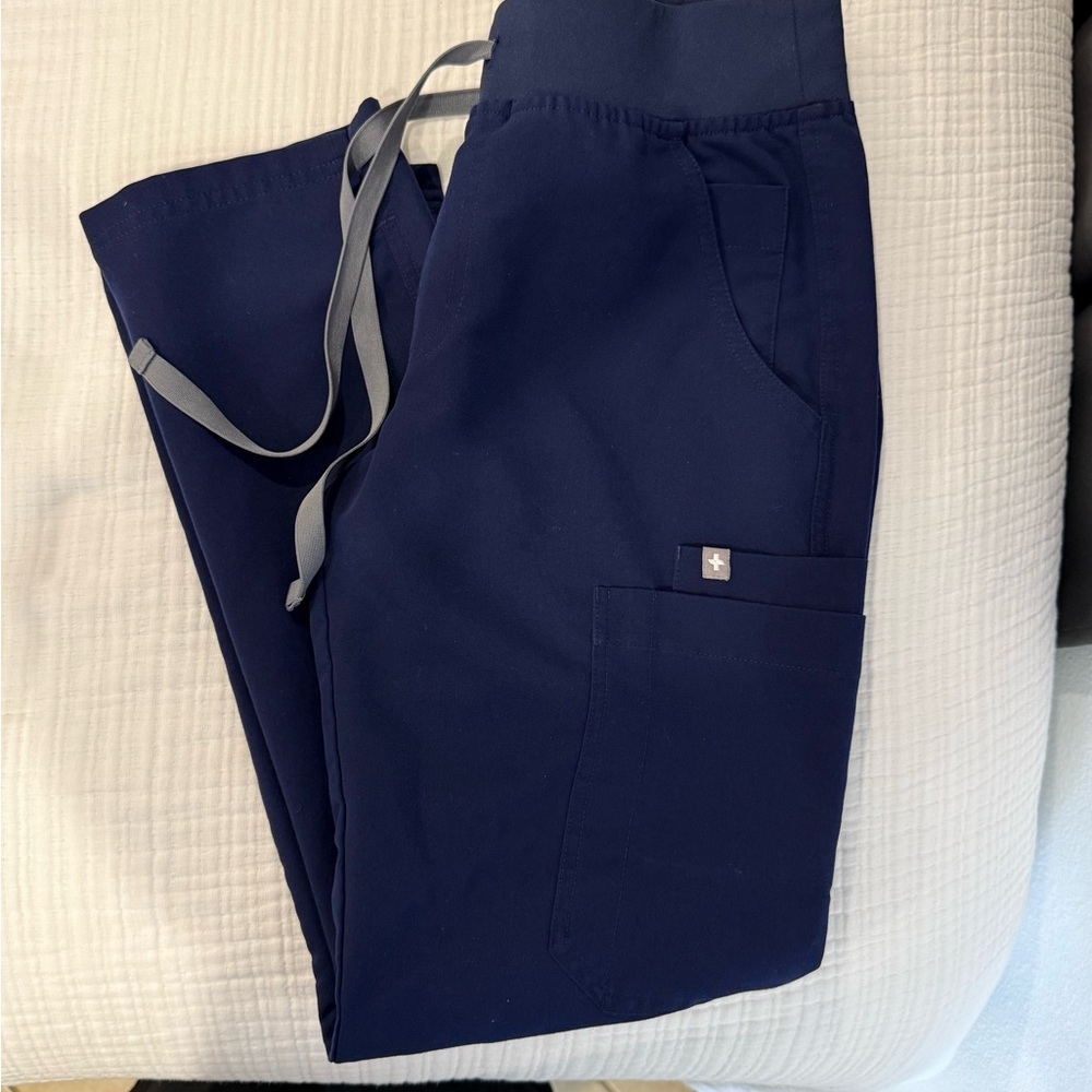 Figs navy Blue Joggers with Gray Accents